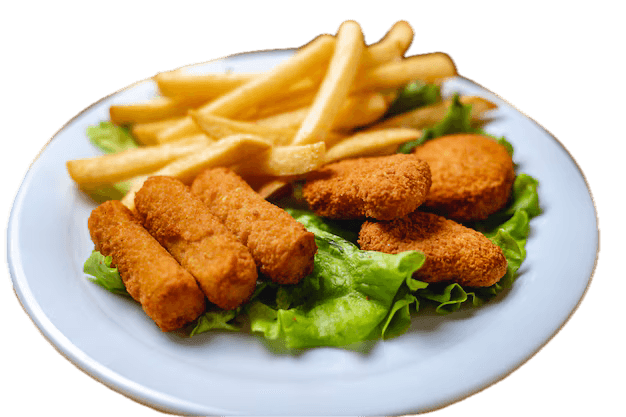 PORTION POMMES MIT 6 STK. CHICKEN NUGGETS